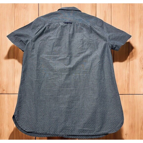 Vintage SuperDry Mens Size M Black Polka Dot Button Down Shirt Short Sleeve - Picture 2 of 9